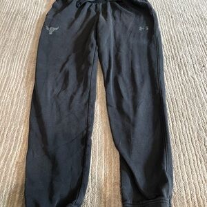 Under Armour Black Fleece-Lined Sweatpants with Drawstring Waist